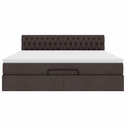 Ottoman bed met matras 160x200cm stof donkerbruin