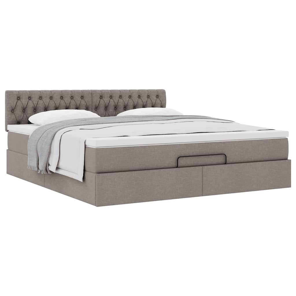 Ottoman bed met matras 160x200cm stof taupe