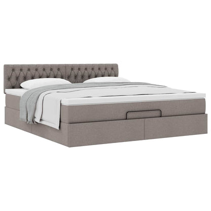 Ottoman bed met matras 160x200cm stof taupe