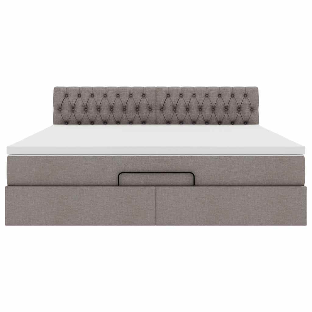 Ottoman bed met matras 160x200cm stof taupe