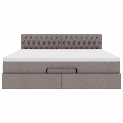 Ottoman bed met matras 160x200cm stof taupe