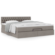 Ottomaans bed met matras 160x200 cm taupe