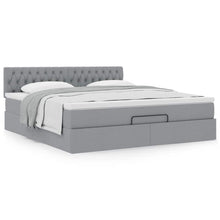 Ottoman bed met matras 180x200cm stof lichtgrijs