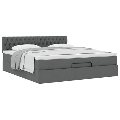 Ottoman bed met matras 180x200cm stof donkergrijs