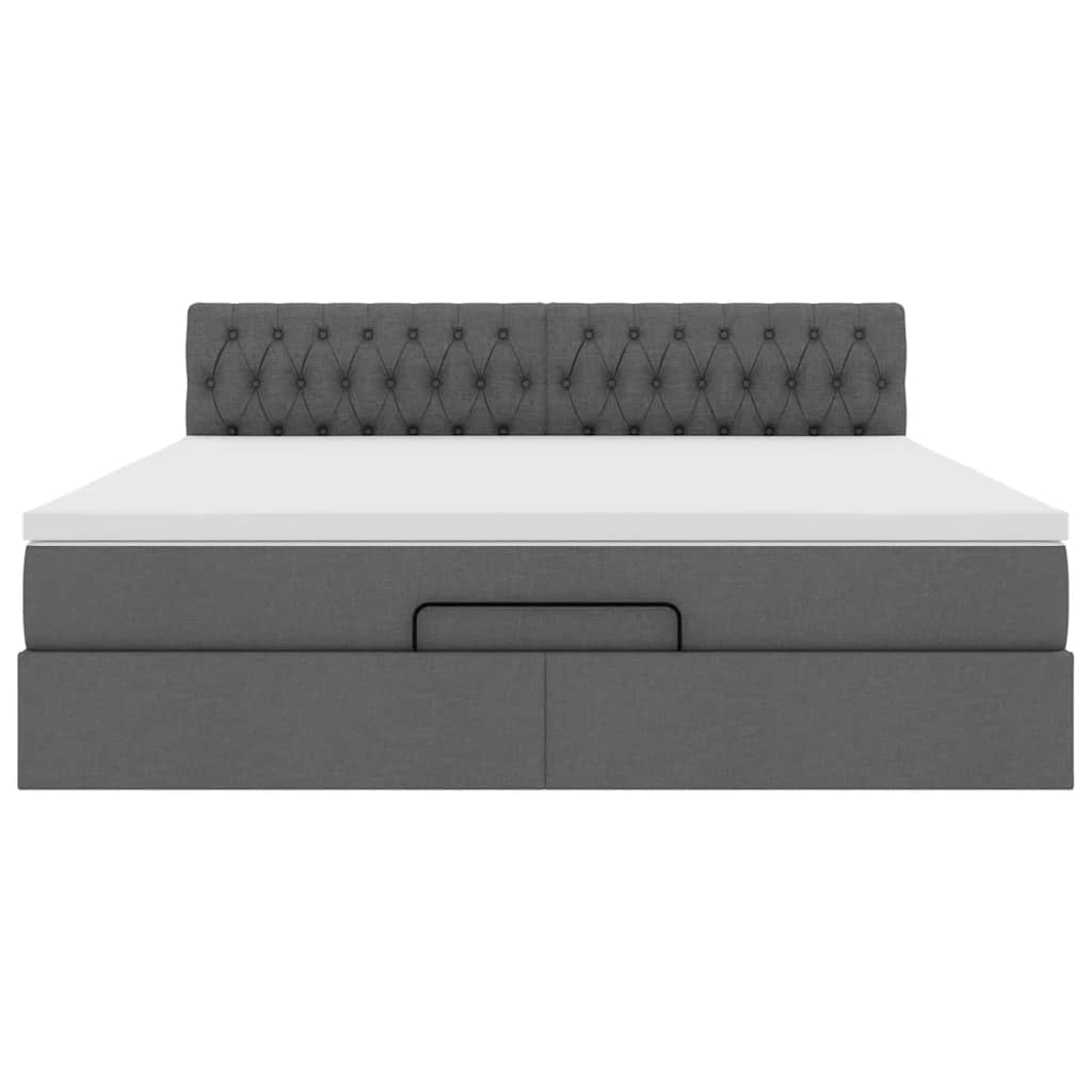 Ottoman bed met matras 180x200cm stof donkergrijs