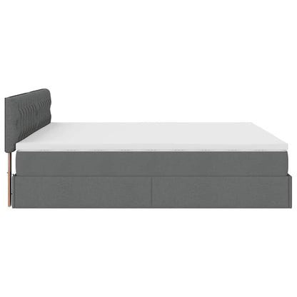 Ottoman bed met matras 180x200cm stof donkergrijs