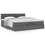 Ottoman bed met matras 180x200 cm donkergrijs