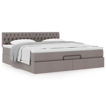 Ottoman bed met matras 180x200cm stof taupe