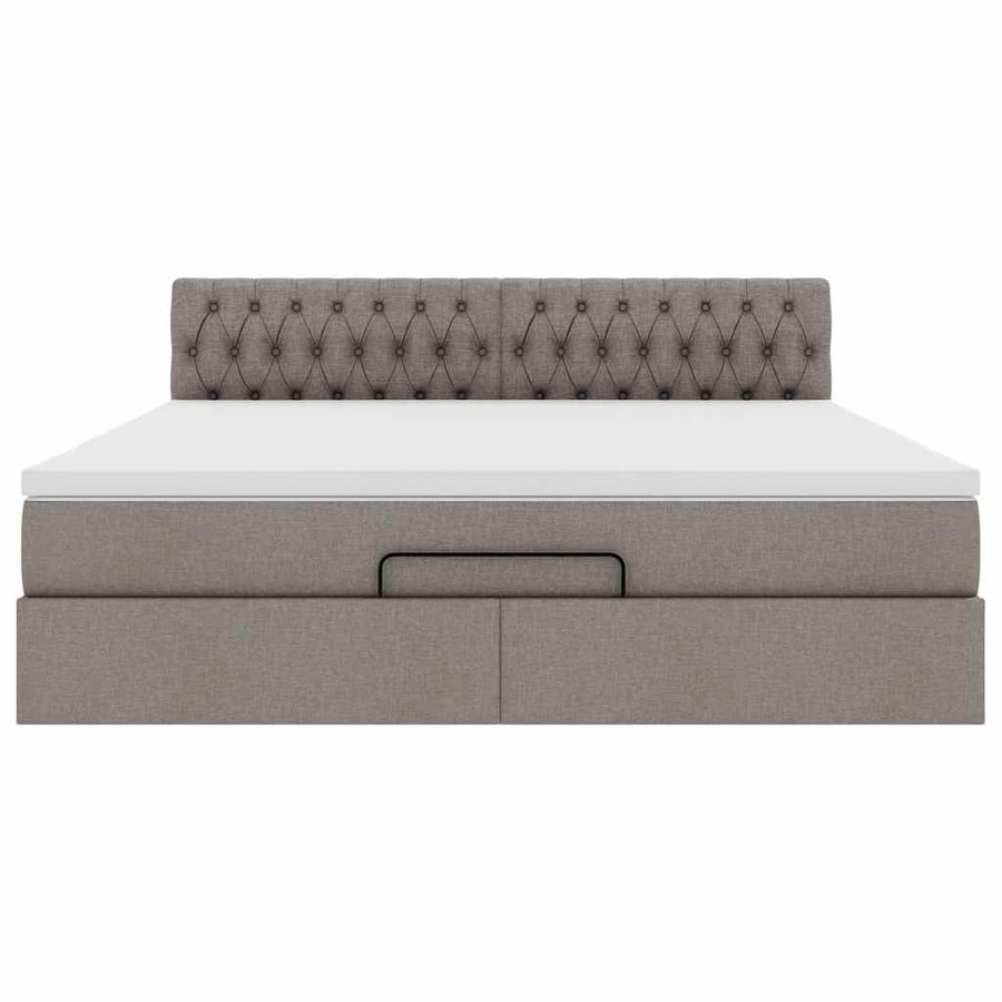 Ottoman bed met matras 180x200cm stof taupe