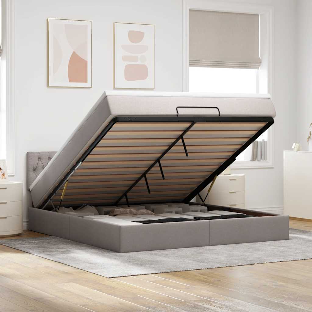 Ottoman bed met matras 180x200cm stof taupe