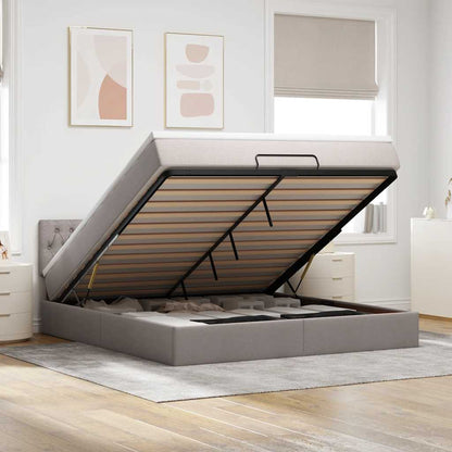 Ottoman bed met matras 180x200cm stof taupe