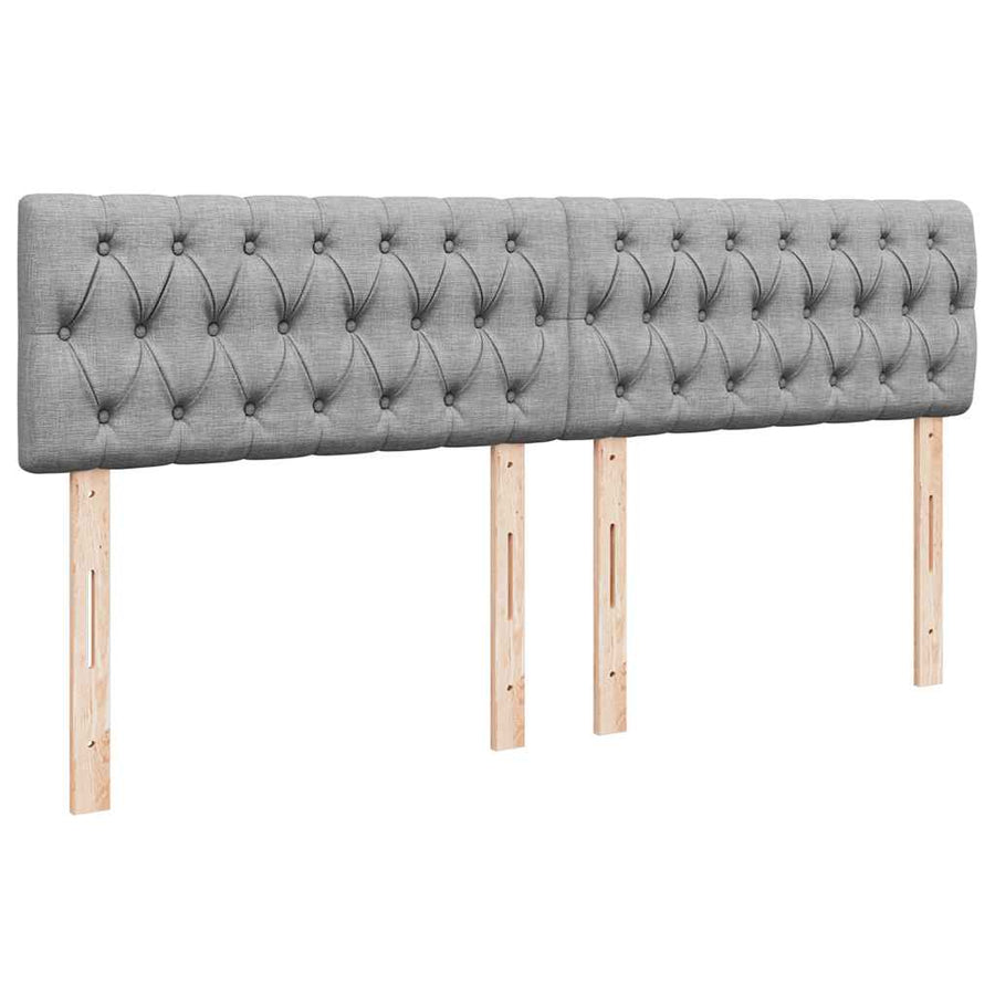Ottoman bed met matras 200x200 cm stof lichtgrijs