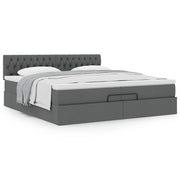 Ottoman bed met matras 200x200 cm donkergrijs