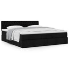 Ottoman bed with mattress 200x200 cm fabric black