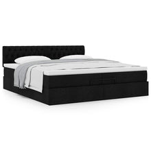 Ottoman bed met matras 200x200 cm stof zwart