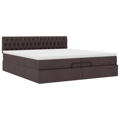 Ottoman bed met matras 200x200 cm stof donkerbruin