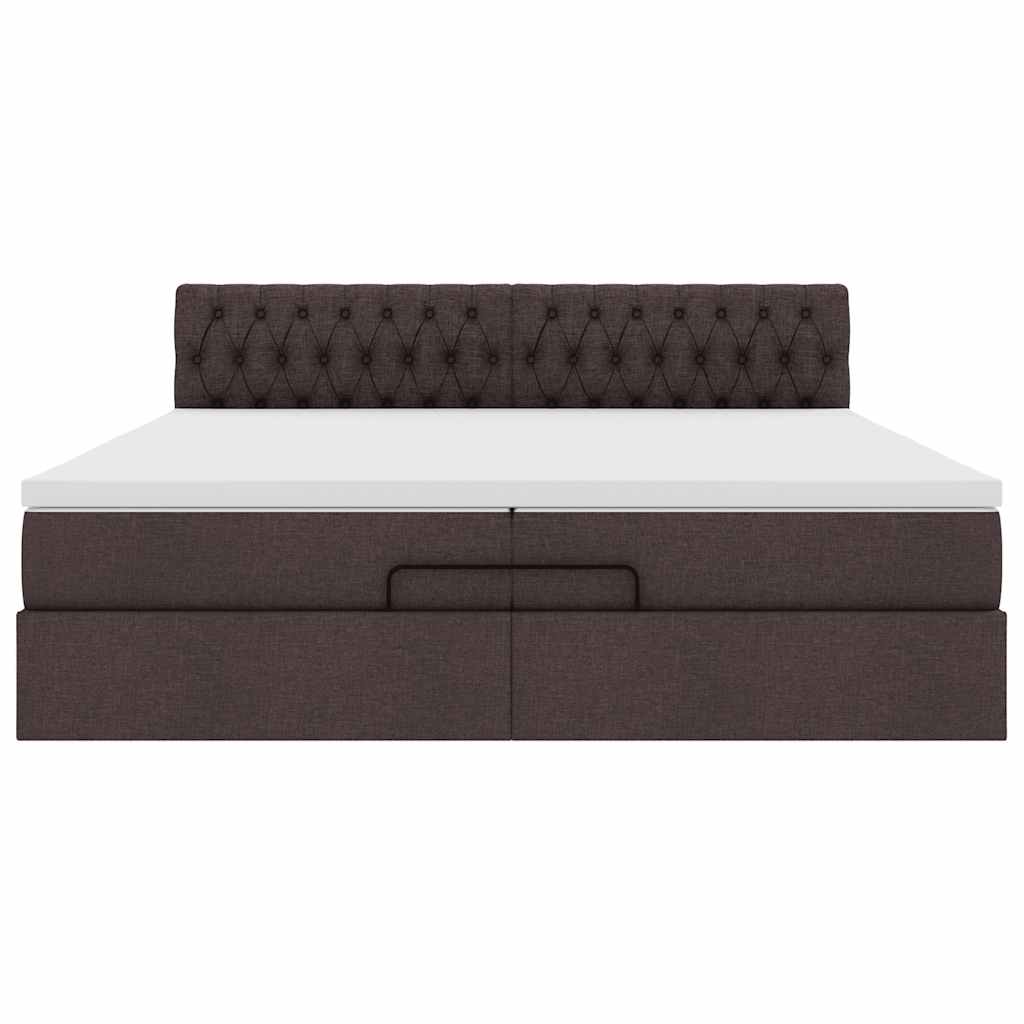 Ottoman bed met matras 200x200 cm stof donkerbruin