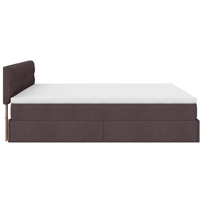 Ottoman bed met matras 200x200 cm stof donkerbruin