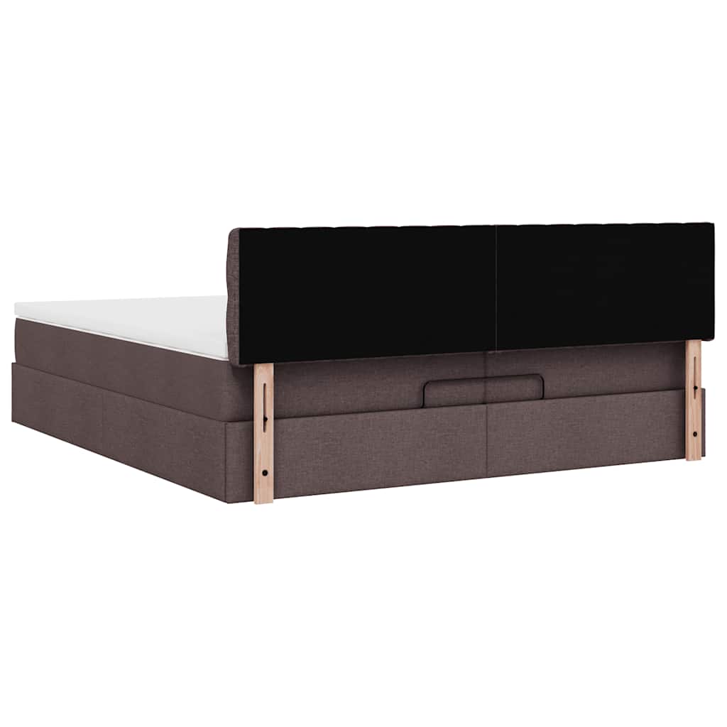 Ottoman bed met matras 200x200 cm stof donkerbruin