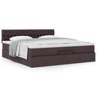 Ottoman bed met matras 200x200 cm donkerbruin
