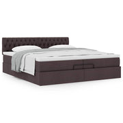 Ottoman bed met matras 200x200 cm donkerbruin