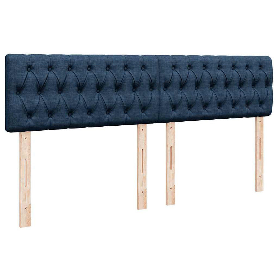 Ottoman bed met matras 200x200 cm stof blauw