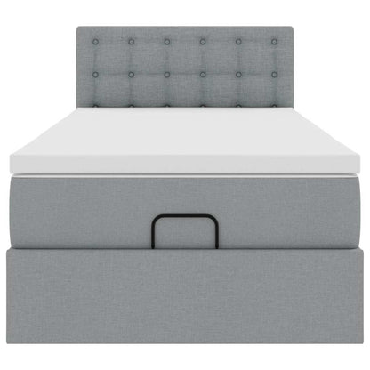 Ottoman bed met matras 80x200cm stof lichtgrijs