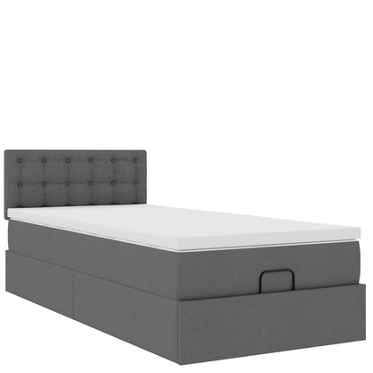 Ottoman bed met matras 80x200cm stof donkergrijs