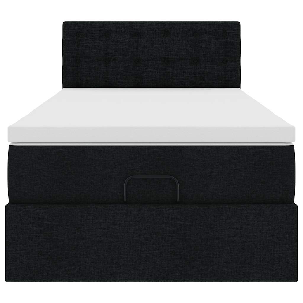 Ottoman bed met matras 80x200cm stof zwart