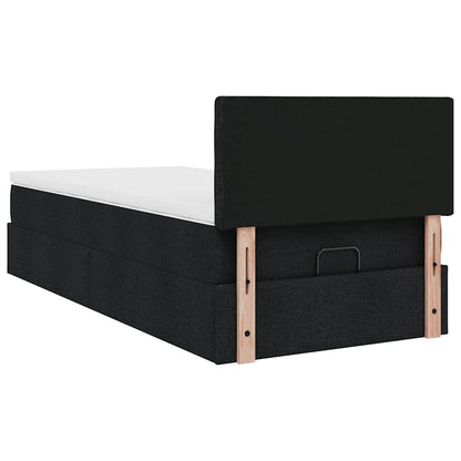 Ottoman bed met matras 80x200cm stof zwart