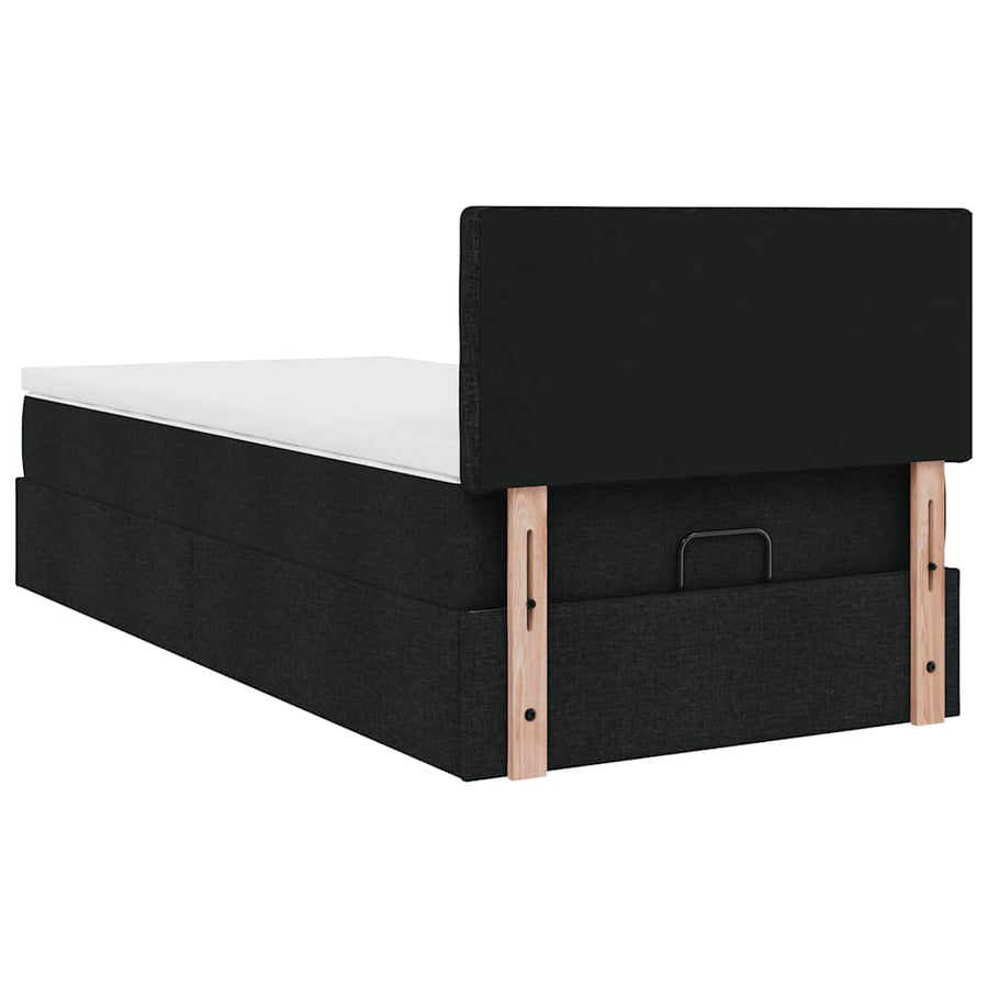 Ottoman bed met matras 80x200cm stof zwart