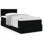 Ottomaans bed met matras 80x200 cm zwart