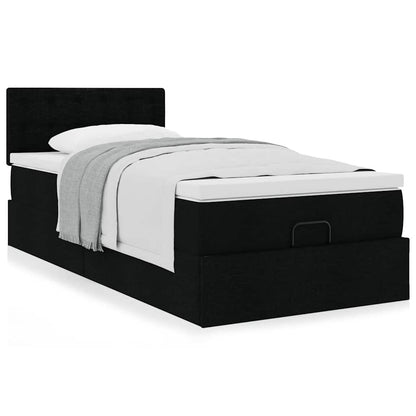 Ottoman bed met matras 80x200cm stof zwart