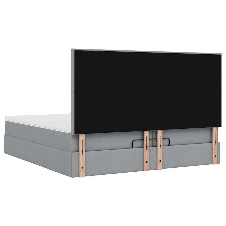 Ottoman bed met matras 80x200cm stof taupe
