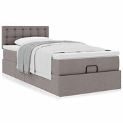 Ottomaans bed met matras 80x200 cm taupe