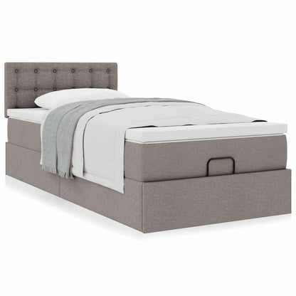 Ottoman bed met matras 80x200cm stof taupe