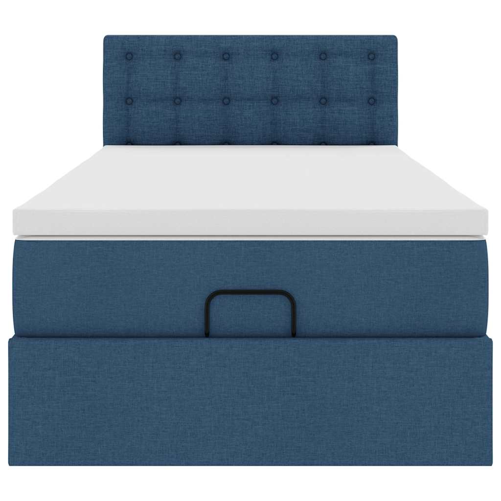 Ottoman bed met matras 80x200cm stof blauw