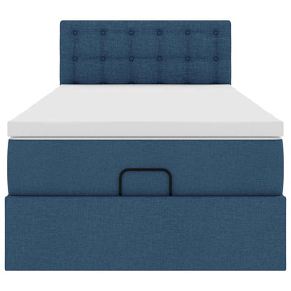 Ottoman bed met matras 80x200cm stof blauw
