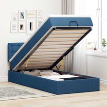 Ottoman bed met matras 80x200cm stof blauw