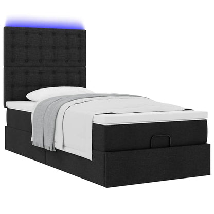 Ottoman bed met matras 90x190cm stof lichtgrijs