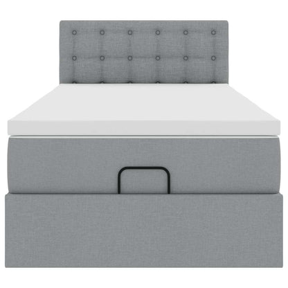 Ottoman bed met matras 90x190cm stof lichtgrijs