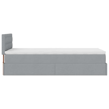 Ottoman bed met matras 90x190cm stof lichtgrijs
