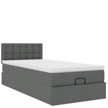 Ottoman bed met matras 90x190cm stof donkergrijs