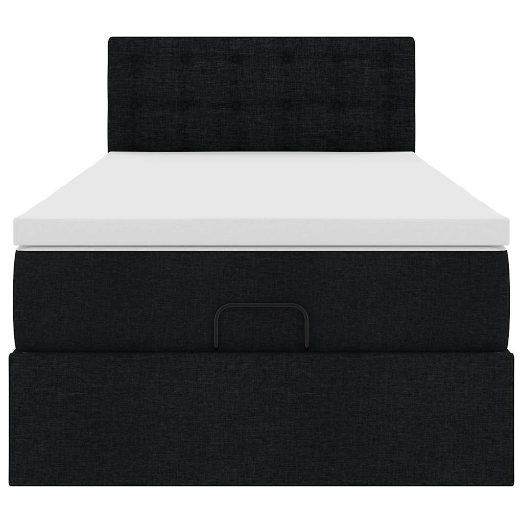 Ottoman bed met matras 90x190cm stof zwart