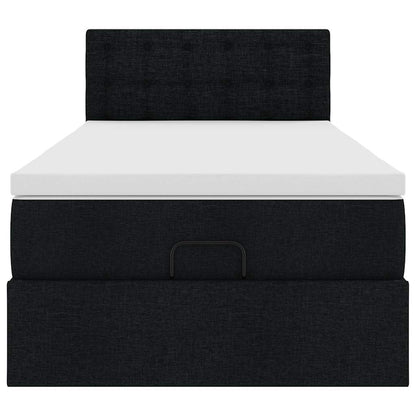 Ottoman bed met matras 90x190cm stof zwart
