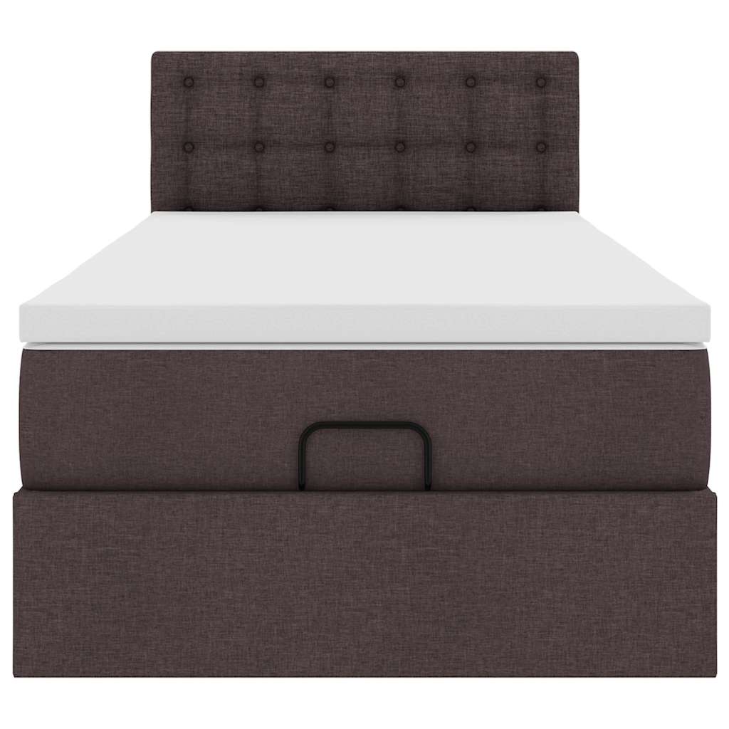 Ottoman bed met matras 90x190cm stof donkerbruin