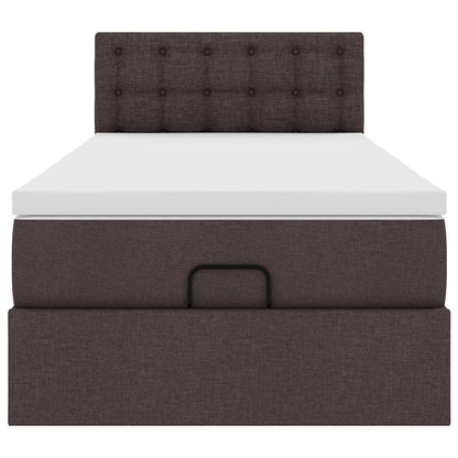 Ottoman bed met matras 90x190cm stof donkerbruin