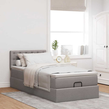 Ottoman bed met matras 90x190cm stof taupe