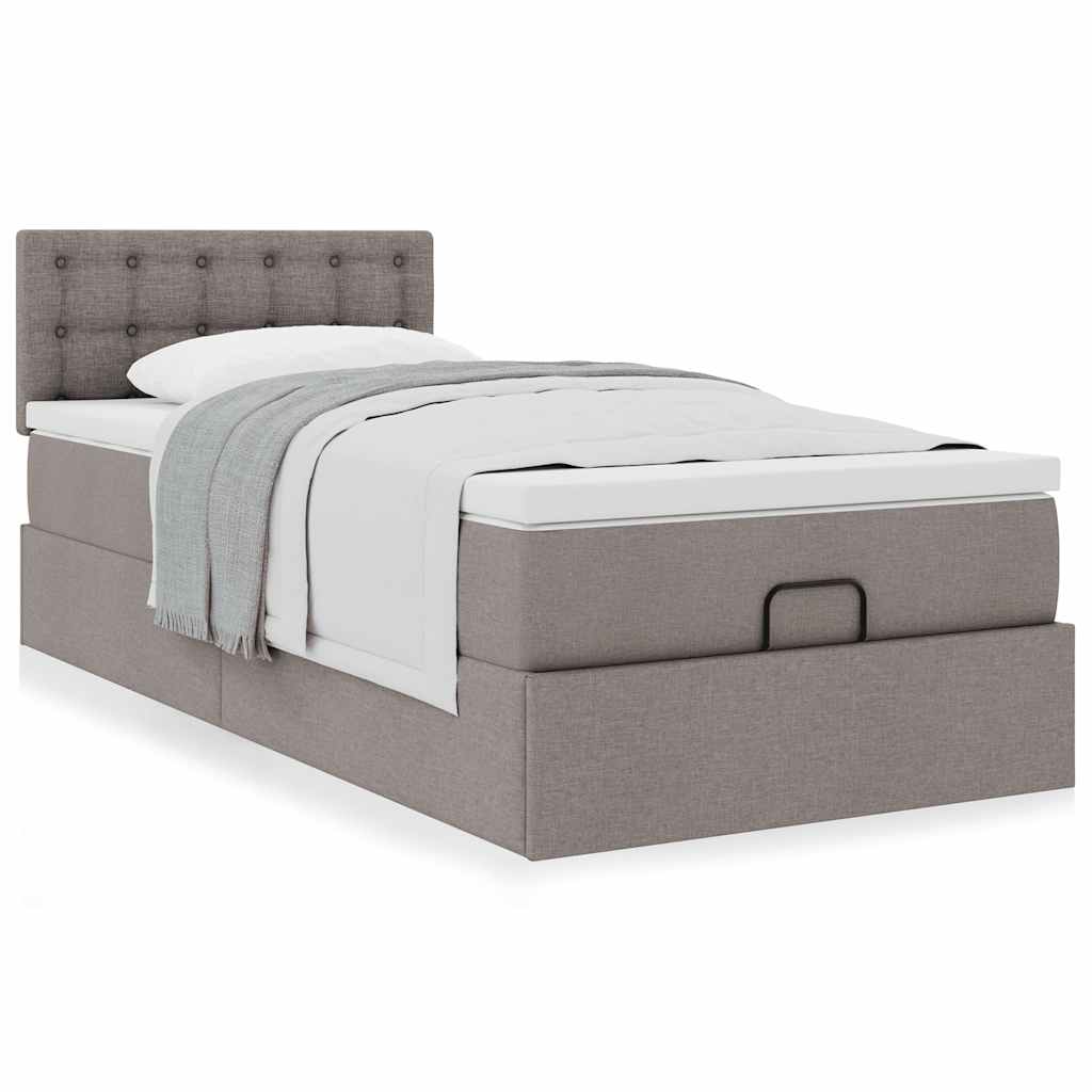 Ottoman bed met matras 90x190cm stof taupe