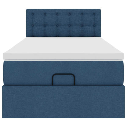 Ottoman bed met matras 90x190cm stof blauw